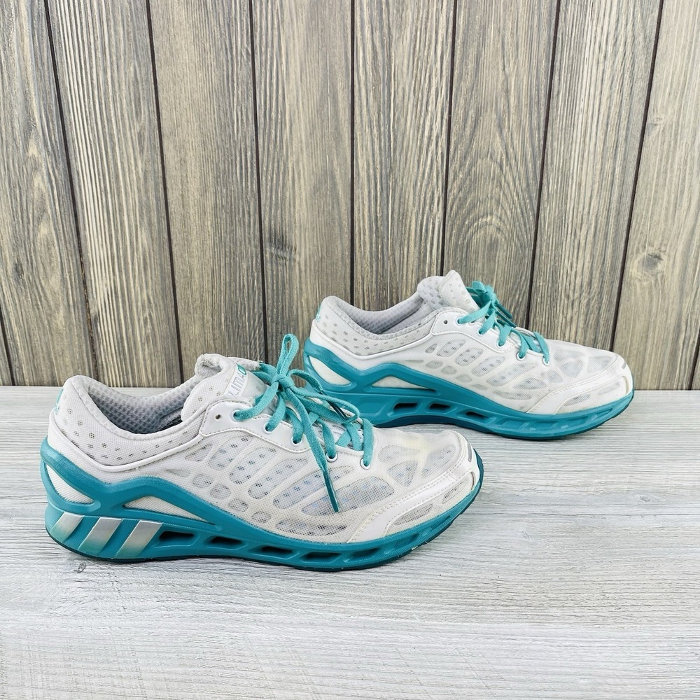 Adidas Climacool Running Shoes White Teal Men's Size 9.5 Ventilated Athletic